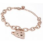 Cartier Replica Leopard Face Rose-Gold Plated Charms Bracelet