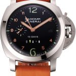 Panerai Radiomir Stainless Steel Bezel Orange Leather Bracelet  622317