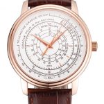 Swiss Patek Philippe Multi-Scale Chronograph White Dial Rose Gold Case Brown Leather Strap