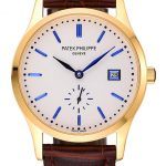 Patek Philippe Calatrava White Dial Gold Case Brown Leather Strap  622844