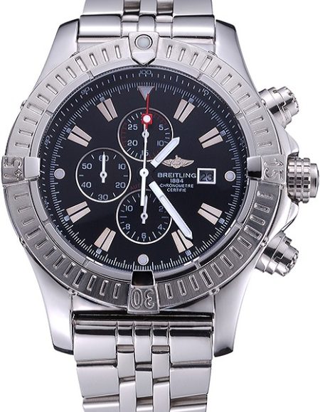 Breitling Chronomat Evolution Black Dial Stainless Steel Bracelet  622515