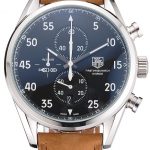 Tag Heuer Carrera SpaceX Silver Bezel with Black Dial and Light Brown Leather Strap tag265  621536