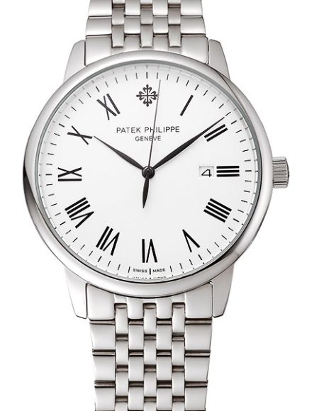 Patek Philippe Calatrava White Dial Stainless Steel Case And Bracelet 1453833