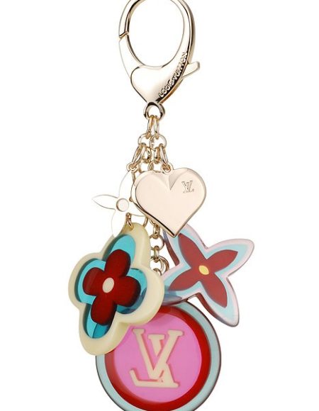 Louis Vuitton Replica Multicolored Classic LV Monogram & Gold Heart Bag Charm