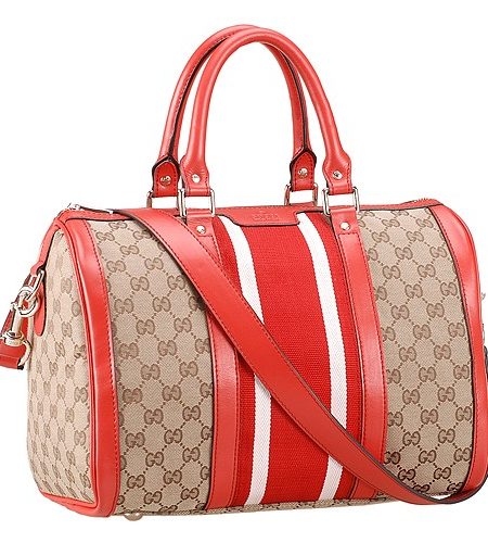 Gucci Medium Boston Red Vintage Web