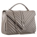 Saint Laurent College Matelasse Large Bag Grey