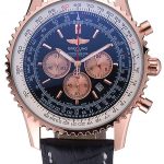 Breitling Navitimer 01 Black Dial Rose Gold Case Black Leather Bracelet  622503