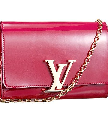 Louis Vuitton Chain Louise Patent Leather Fuchsia