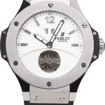 Hublot Big Bang Limited Edition White Dial Tourbillon Black Rubber Dial 1454190