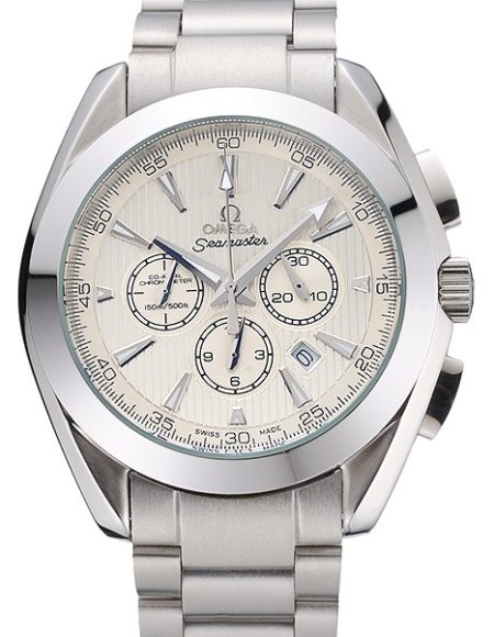 Omega Seamaster Aqua Terra Chronograph Ivory Dial Stainless Steel Bracelet   622526