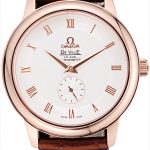 Omega DeVille Prestige Small Seconds White Dial Gold Case Brown Leather Bracelet  622603