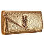 Saint Laurent Monogram Clutch Python Leather Gold Hardware Gold Bag 18926871