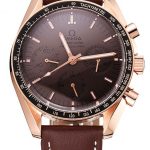 Swiss Omega Speedmaster Professional Brown Dial Gold Case Brown Leather Bracelet 1453939