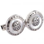 Aigner A Logo Round Silver Cufflinks 700639