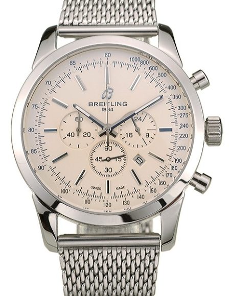 Breitling Transocean Stainless Steel Case Light Yellow Dial