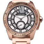 Cartier Calibre De Cartier Small Seconds Black And White Dial Rose Gold Case And Bracelet