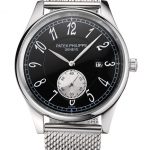 Patek Philippe Calatrava Small Seconds Black Dial Stainless Steel Case And Bracelet