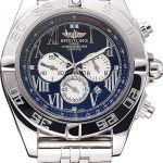 Breitling Chronomat Certifie Black Dial Stainless Steel Bracelet  622426