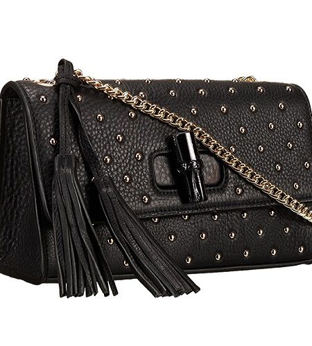 Gucci Miss Bamboo Studded Bag Black