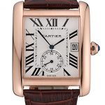 Cartier Tank MC White Dial Gold Case Brown Leather Strap  622578