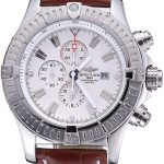 Breitling Chronomat Evolution White Dial Brown Leather Bracelet  622517