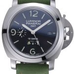 Panerai Luminor GMT Stainless Steel Bezel Green Leather Bracelet  622318