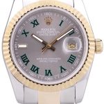 Rolex Datejust Grey Dial Ribbed Bezel 7460