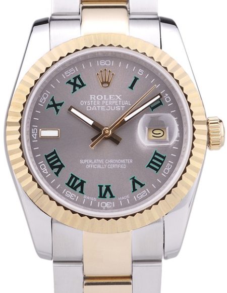 Rolex Datejust Grey Dial Ribbed Bezel 7460