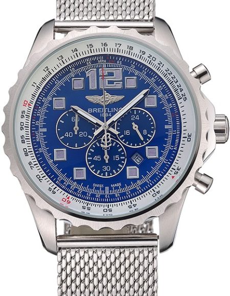 Breitling Navitimer Stainless Steel Strap Blue Dial
