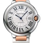 Swiss Cartier Ballon Bleu 42mm Silver Dial Stainless Steel Case Two Tone Rose Gold Bracelet  622875