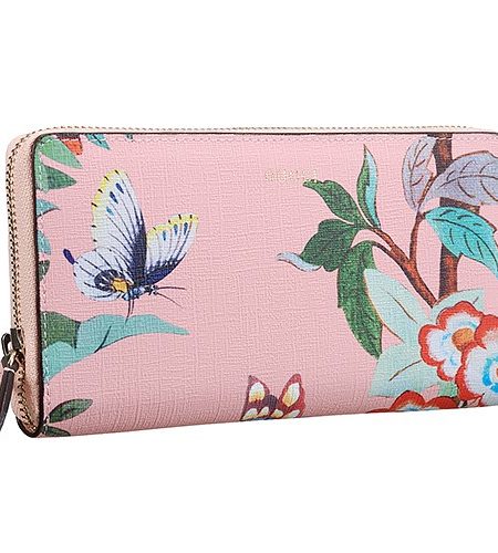 Gucci Tian Pink Leather Zip Around Wallet  18927130