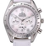 Omega Speedmaster Chronograph White Dial White Leather Bracelet  622452