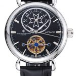 Vacheron Constantin Traditionnelle Tourbillon Black Dial Silver Case Black Leather Bracelet 1454063