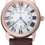 Swiss Cartier Ronde Solo Gold Case White Dial Roman Numerals  622201