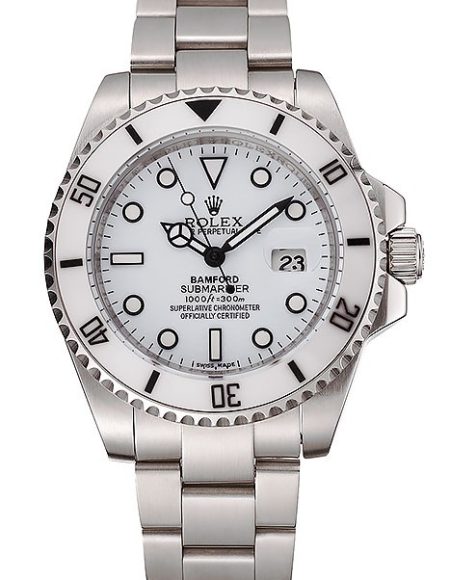 Swiss Rolex Submariner Bamford White Dial Stainless Steel Bracelet  1453978