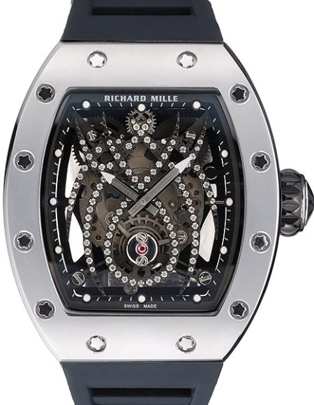 Richard Mille Tourbillion Spider RM 19-01 Silver Case Black Rubber Bracelet  1454256