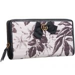 Gucci Brown Flower Print Canvas Zip Around Wallet 18927138