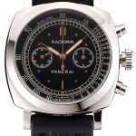 Swiss Panerai Radiomir 1940 Chronograph Black Dial Stainless Steel Case Black Rubber Strap