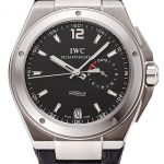 Swiss IWC Big Ingenieur 7-Day Power Reserve Black Dial Silver Case Black Leather Bracelet 1453925