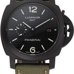 Panerai Luminor 1950 3-Days GMT Black Case Black Dial Green Bracelet 1454015