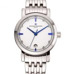 Vacheron Constantin Fine White Dial Blue Marks Stainless Steel Case And Bracelet