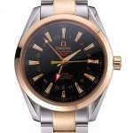 Omega Seamaster Planet Ocean GMT Black Dial Two Tone Band  622396
