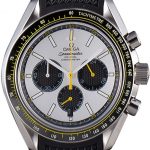 Omega Speedmaster Black Rubber Bracelet White Dial 801422