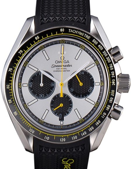 Omega Speedmaster Black Rubber Bracelet White Dial 801422