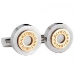 Bvlgari Bvlgari Logo Round Silver Cufflinks 700651