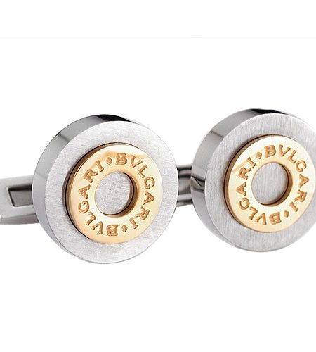 Bvlgari Bvlgari Logo Round Silver Cufflinks 700651