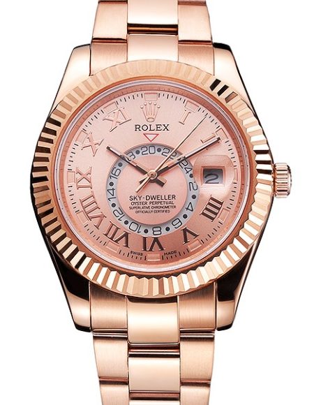 Rolex Sky Dweller Rose Gold Dial Rose Gold Case And Bracelet