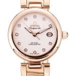 Omega DeVille Ladymatic Rose Gold Stainless Steel Strap White Dial