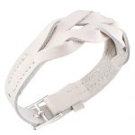Hermes Hippique Silver Hardware Bracelet White