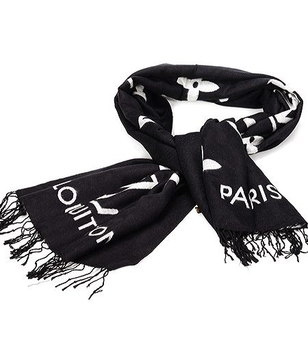 Louis Vuitton Big Monogram Black White Scarf 621746